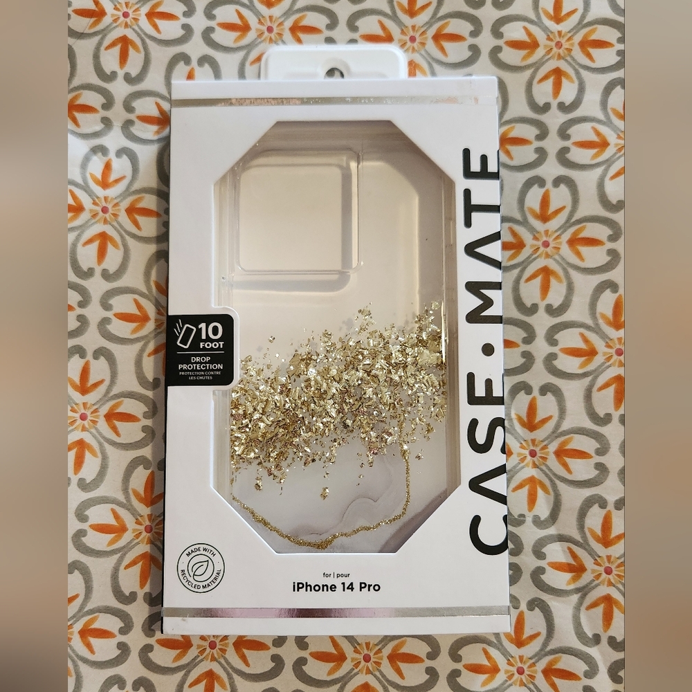 Case-Mate Gold Glitter iPhone 14 Pro Case
